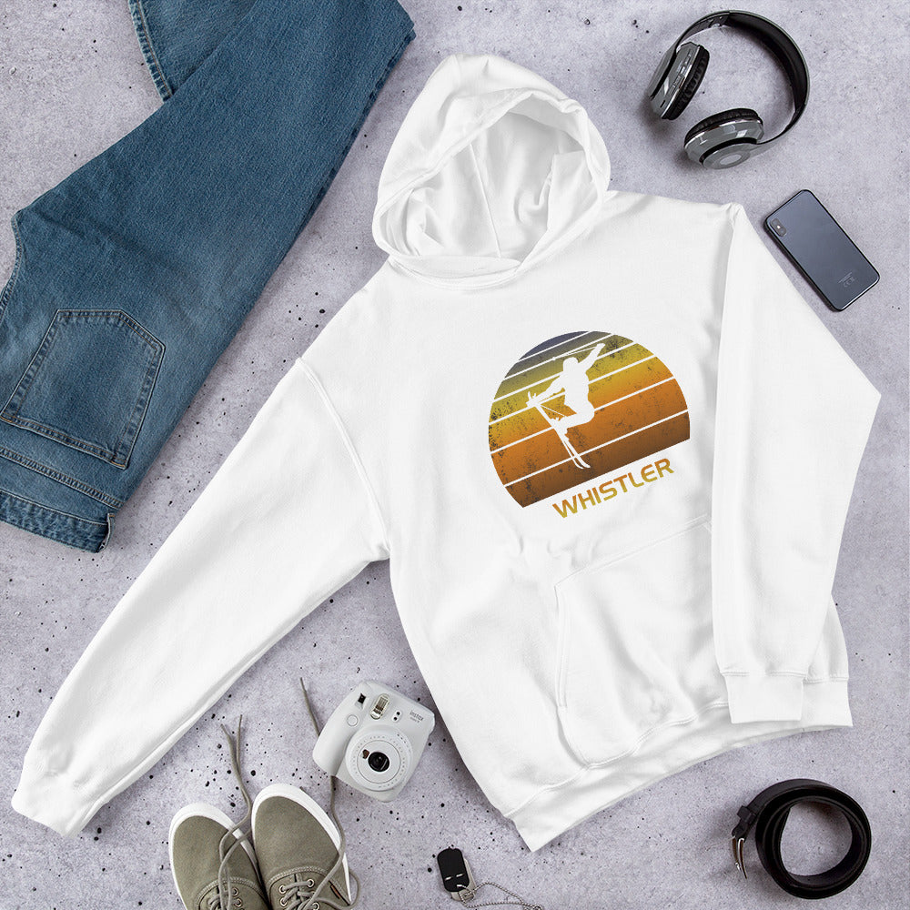 Cool Retro Whistler Canada Skiing Ski Fan Unisex Hoodie Top Sweatshirt