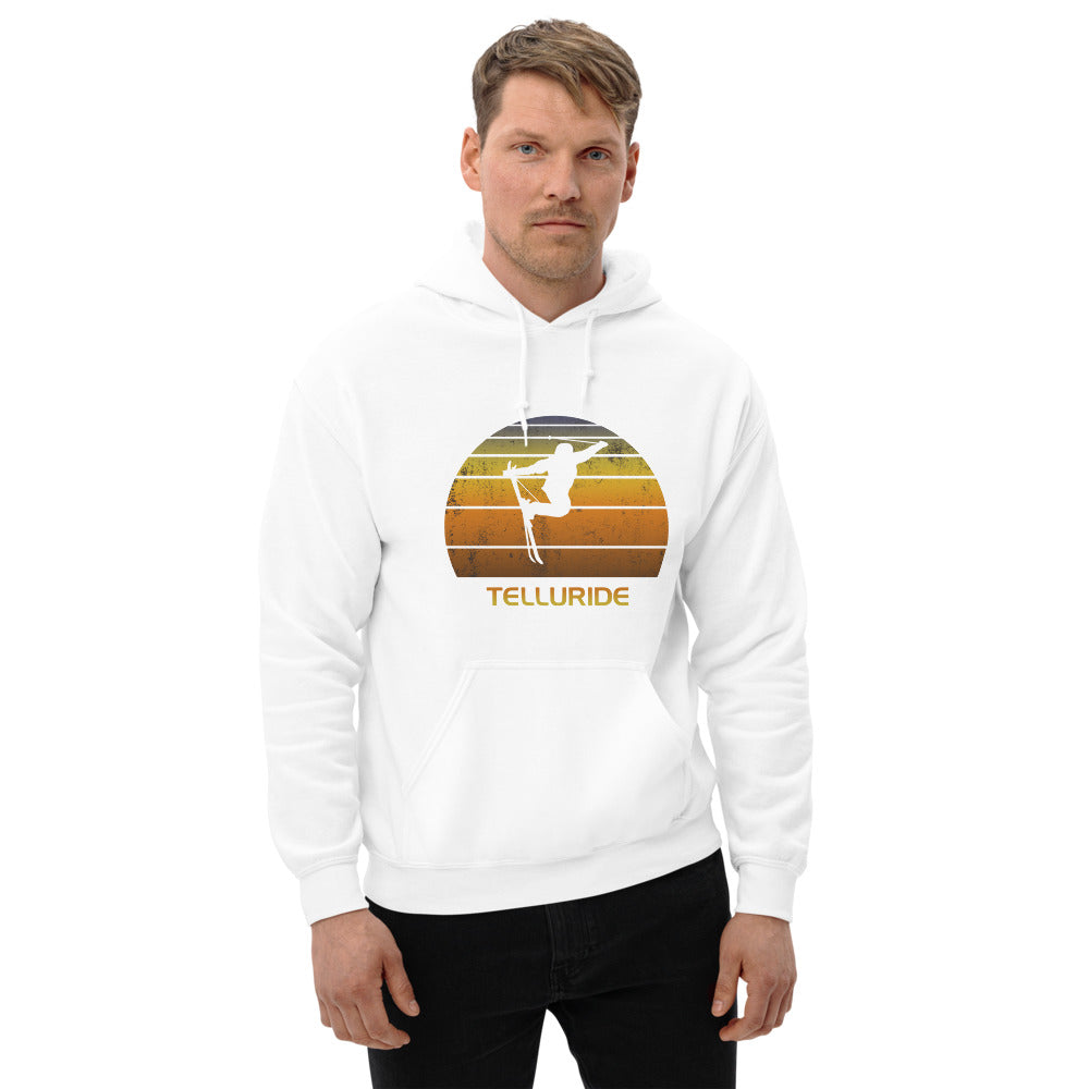 Cool Retro Telluride Colorado Skiing Ski Fan Unisex Hoodie Top Sweatshirt