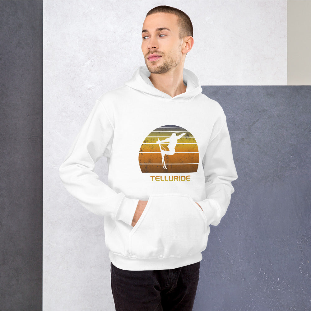Cool Retro Telluride Colorado Skiing Ski Fan Unisex Hoodie Top Sweatshirt