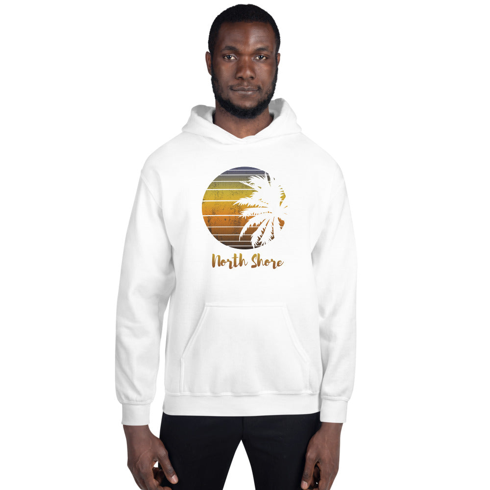 Retro North Shore Oahu Hawaii Hawaiian Beach Vacation Souvenir Unisex Hoodie Top Sweatshirt
