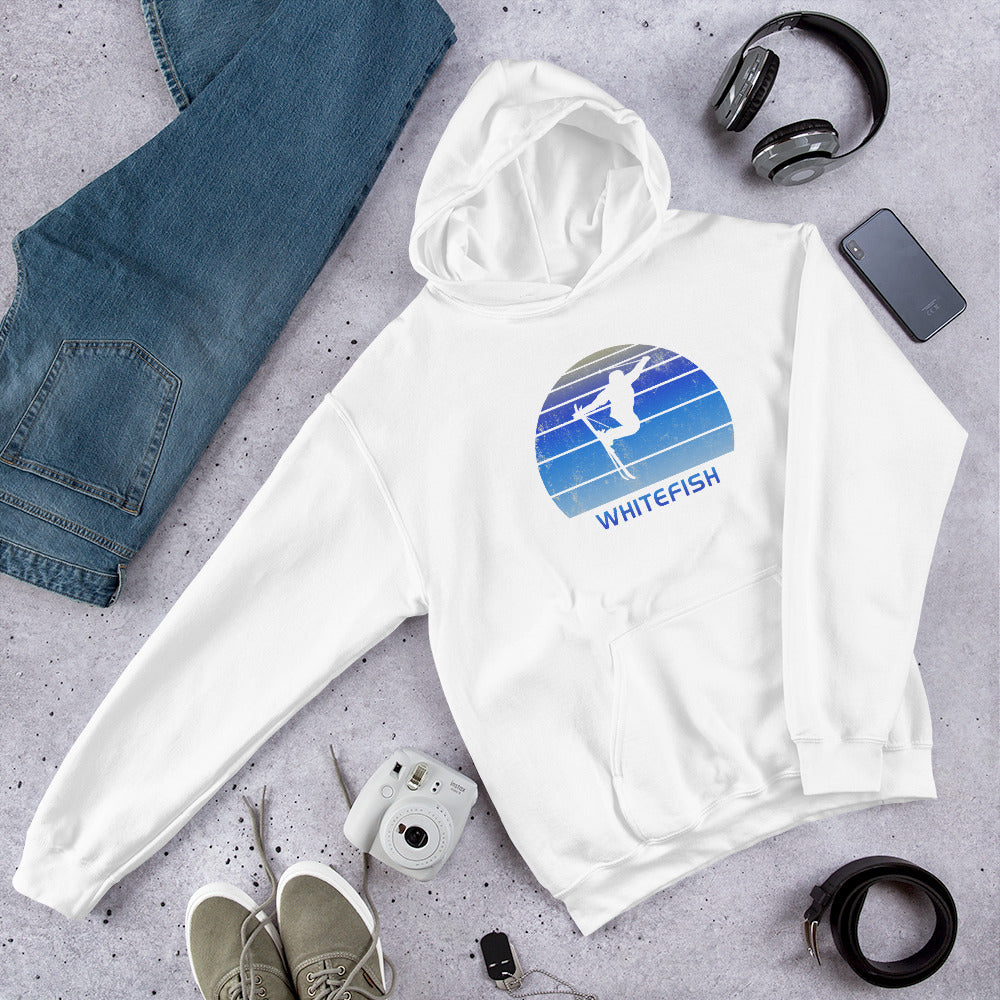 Retro Whitefish Montana Skiing Fan Unisex Hoodie Top Sweatshirt