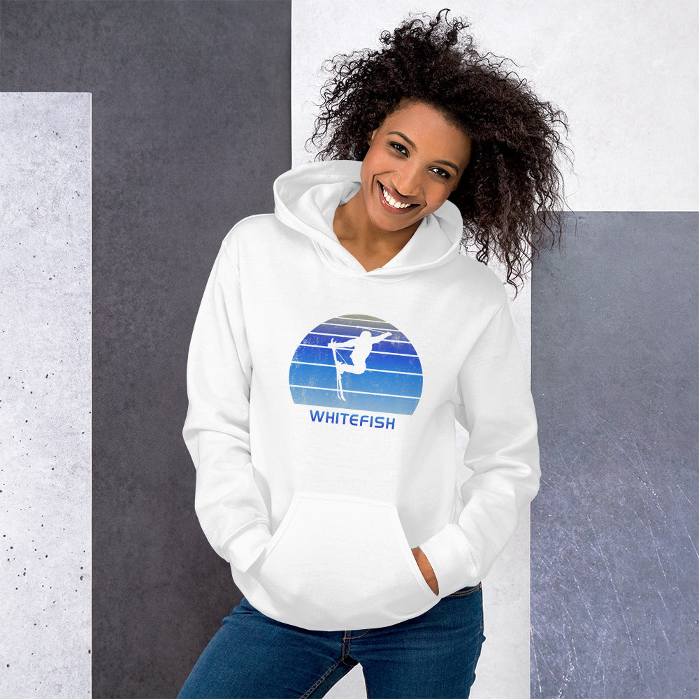 Retro Whitefish Montana Skiing Fan Unisex Hoodie Top Sweatshirt