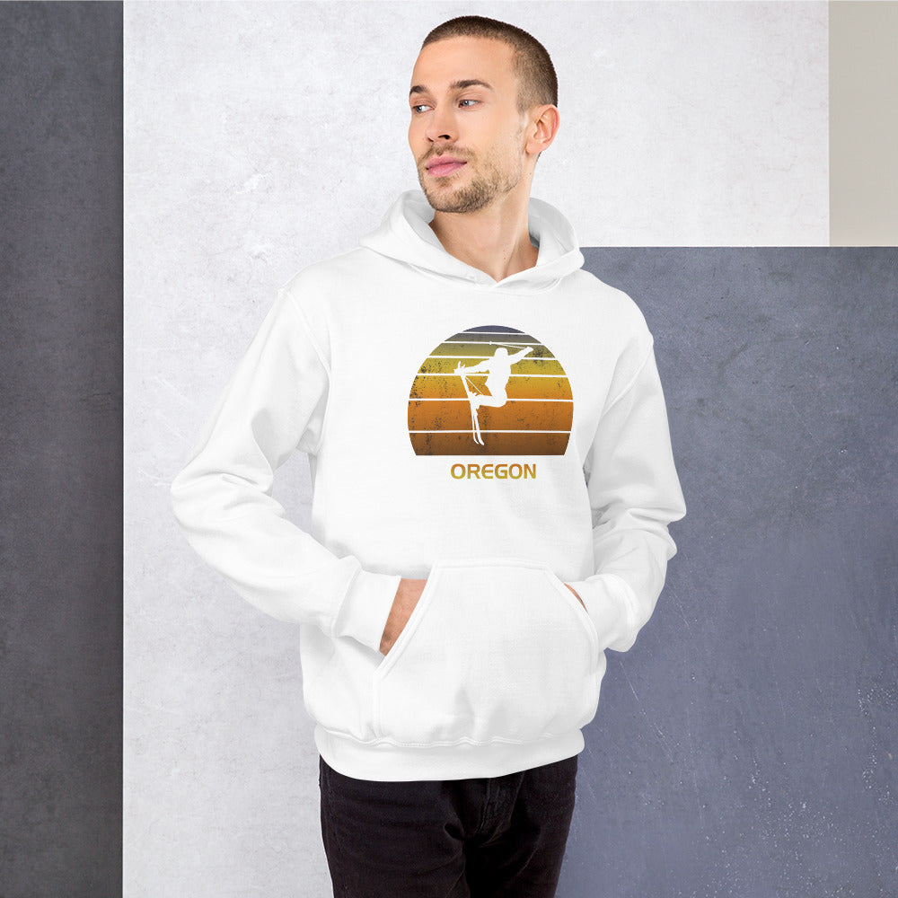 Cool Retro Oregon Skiing Ski Fan Unisex Hoodie Top Sweatshirt