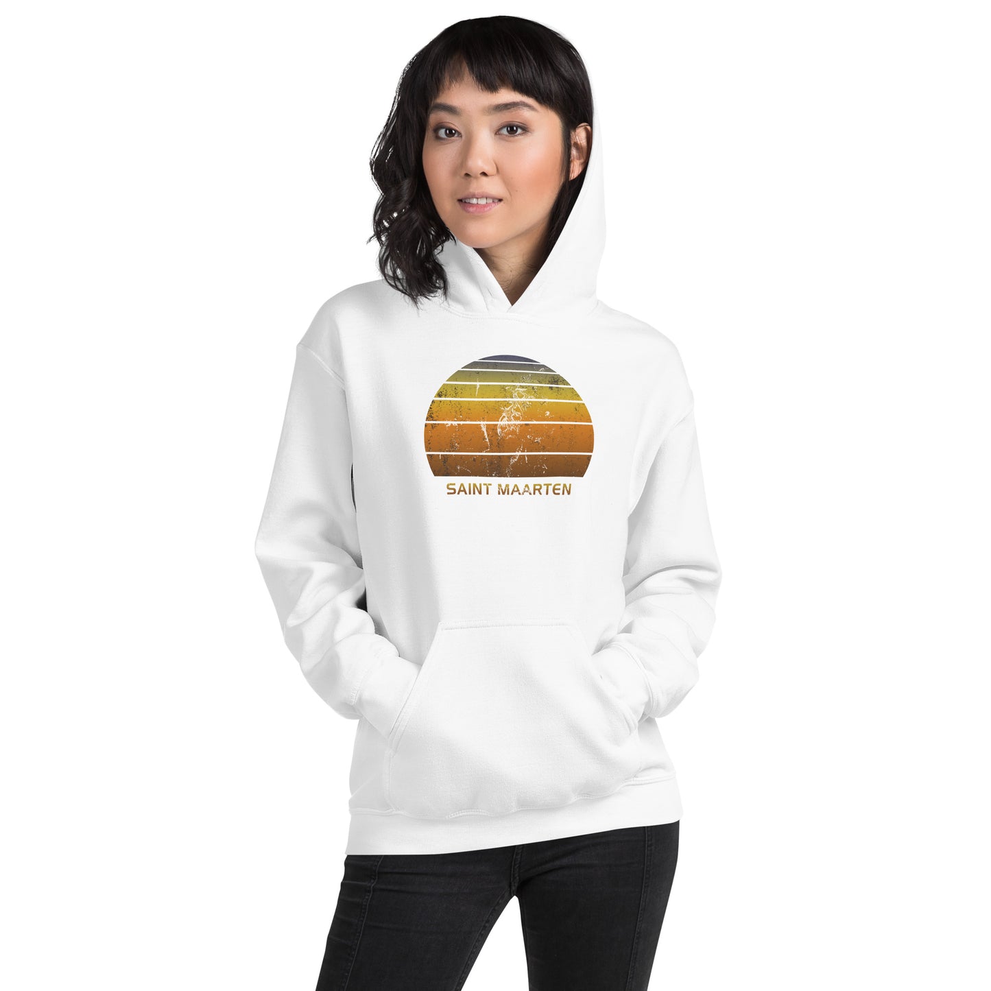 Retro Saint Maarten Beach Vacation Souvenir Unisex Hoodie Top Sweatshirt