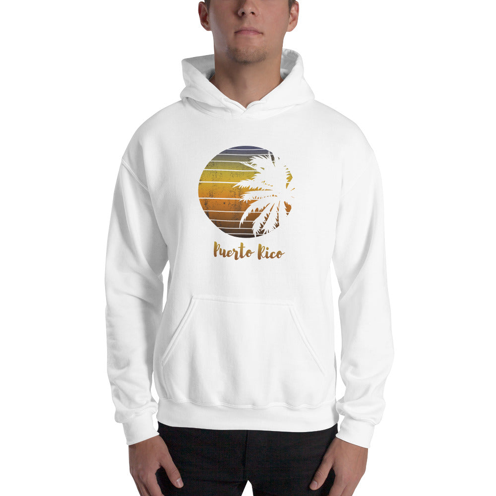 Retro Puerto Rico Beach Palm Tree Vacation Souvenir Unisex Hoodie Top Sweatshirt