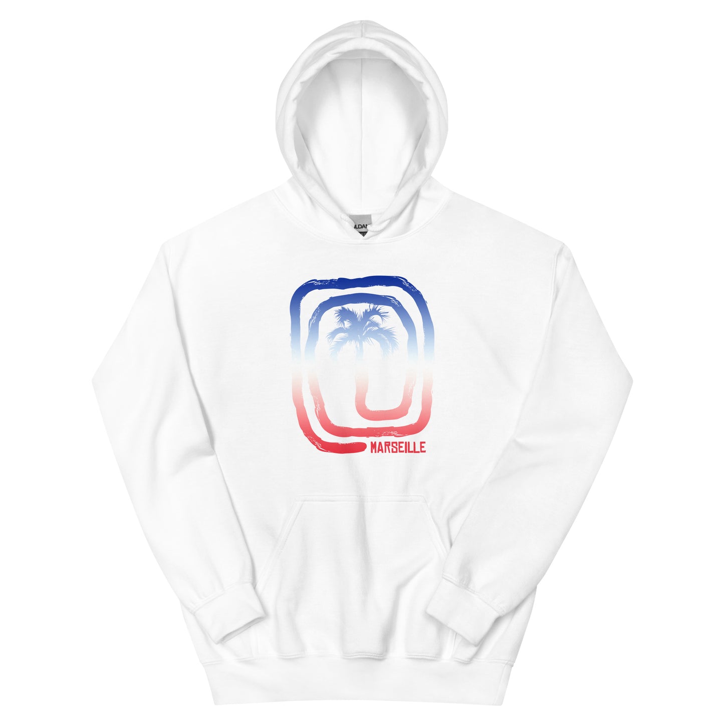 Cool Marseille France Flag Beach Palm Tree Vacation Souvenir Unisex Hoodie Top Sweatshirt