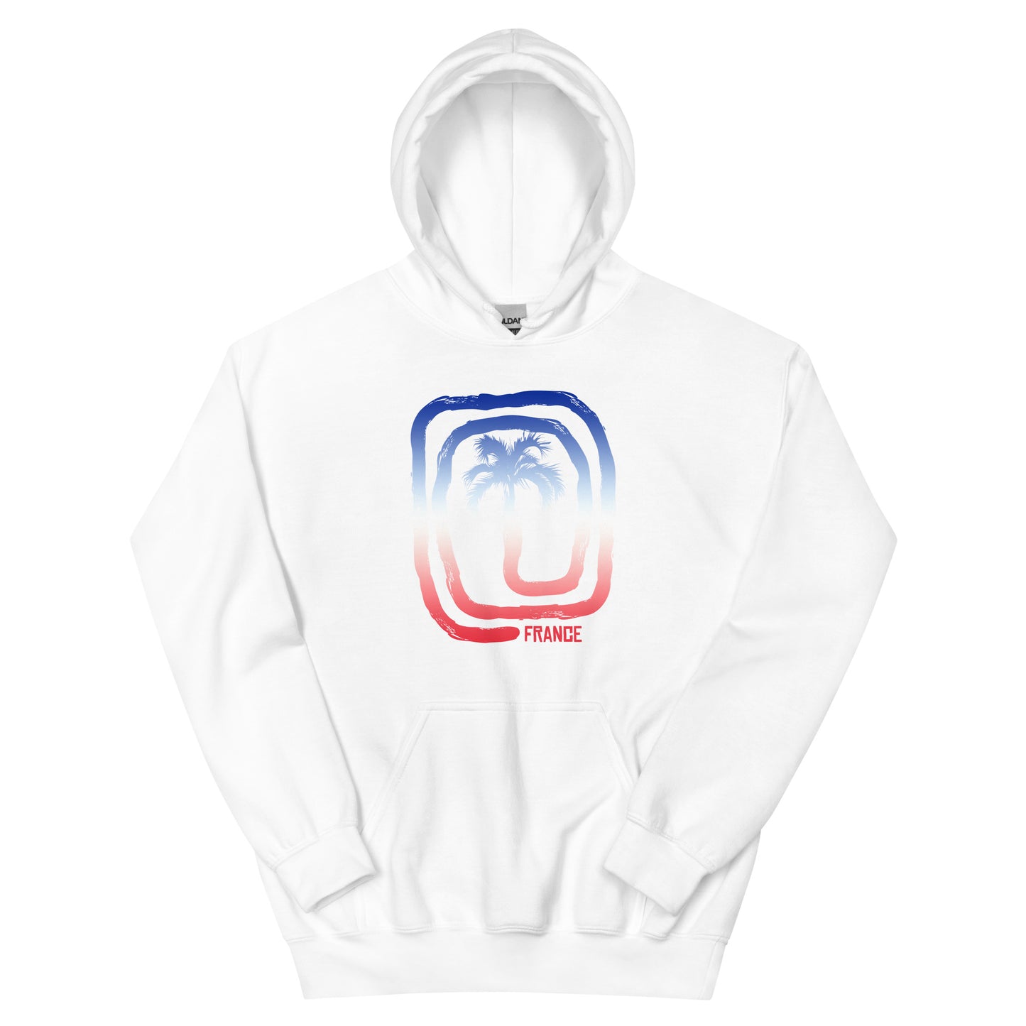 Cool France Flag Beach Palm Tree Vacation Souvenir Unisex Hoodie Top Sweatshirt