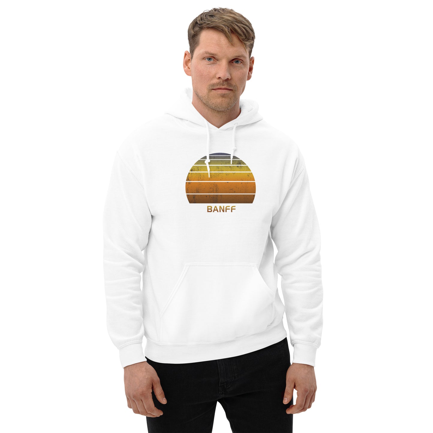 Retro Banff Canada Sunset Vintage Sunrise Unisex Hoodie Top Sweatshirt