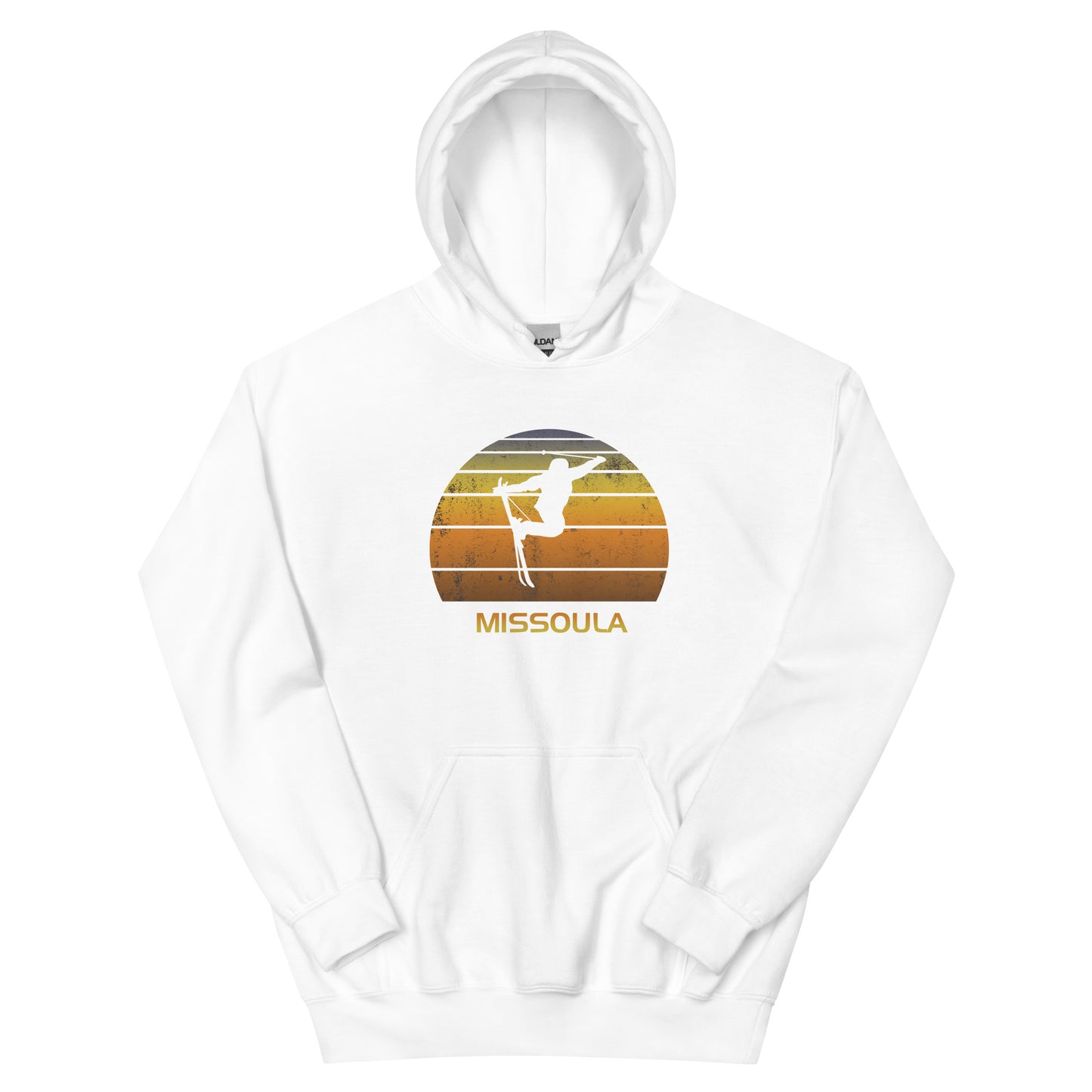 Retro Missoula Montana Ski Fan Skier Unisex Hoodie Top Sweatshirt