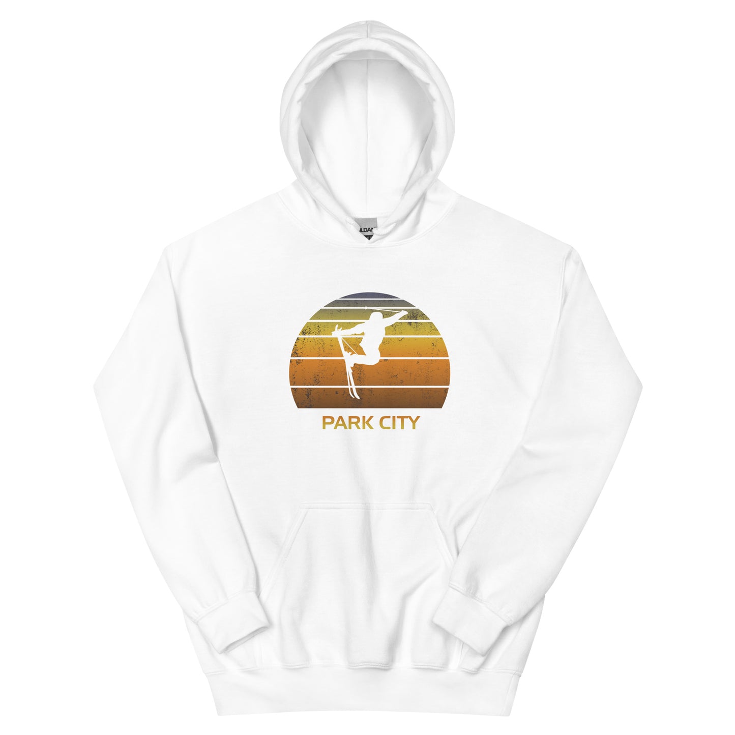 Retro Park City Ski Fan Skier Sunset Unisex Hoodie Top Sweatshirt