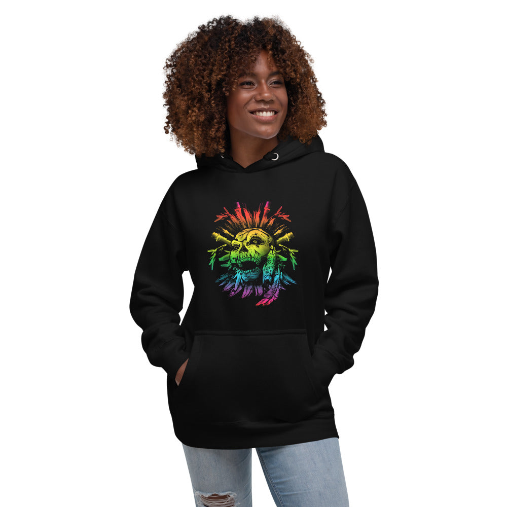 Cool Gay Pride Flag LGBTQ Skull Artistic Unisex Hoodie Top Sweatshirt
