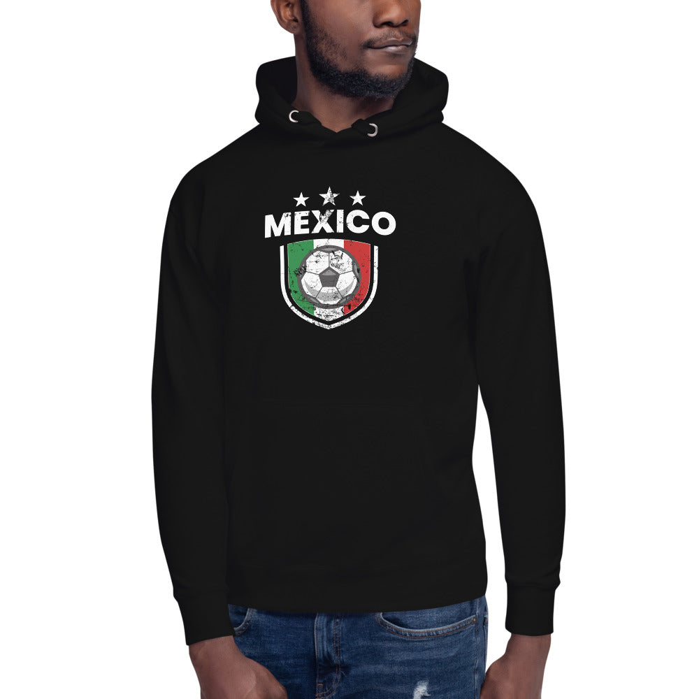 Retro Mexico Soccer Team Football Fan Country Mexican Flag Unisex Hoodie Top Sweatshirt