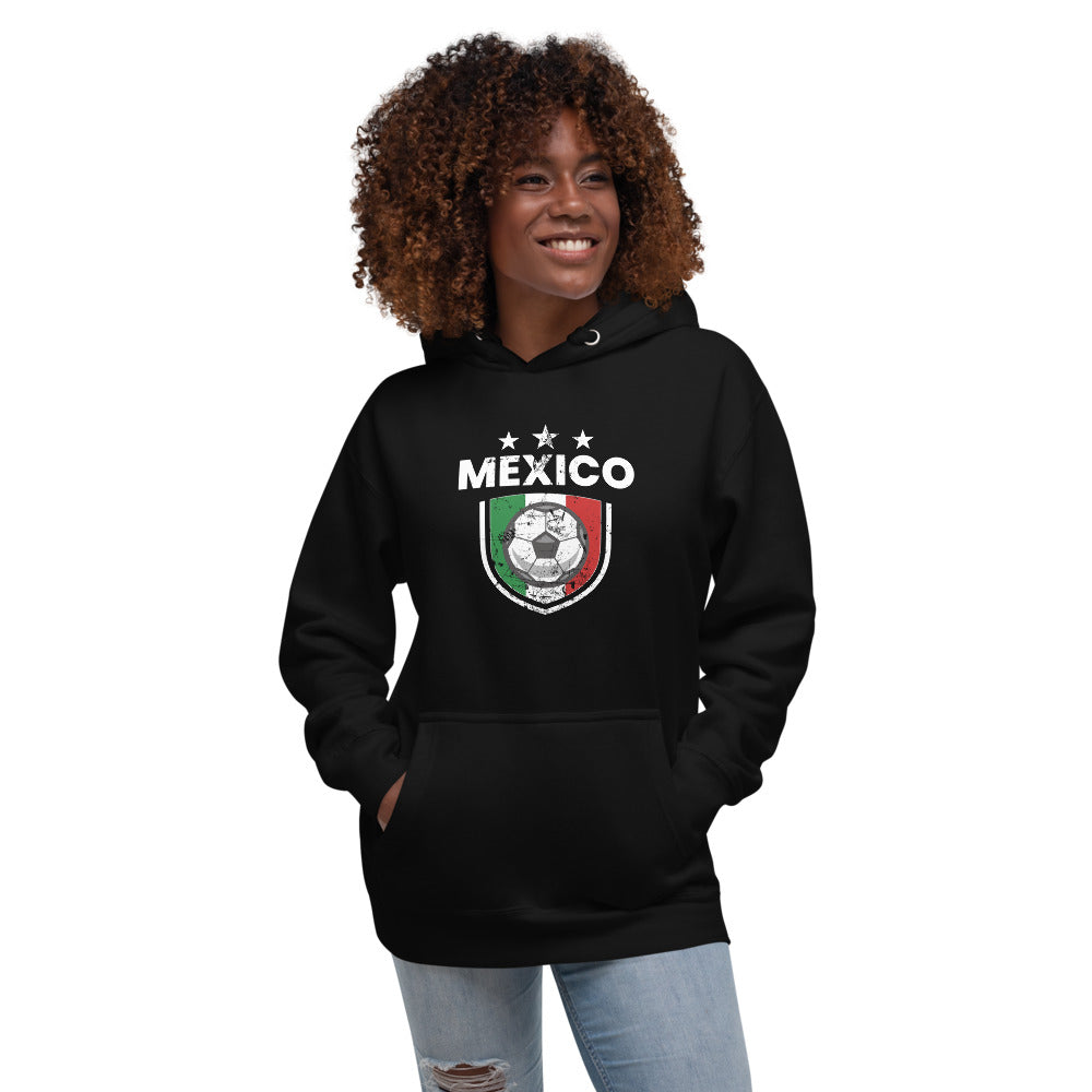 Retro Mexico Soccer Team Football Fan Country Mexican Flag Unisex Hoodie Top Sweatshirt