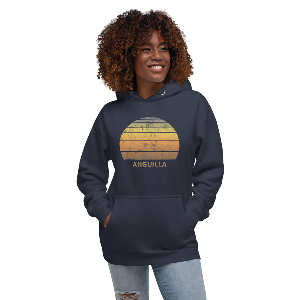 Retro Anguilla Beach Vacation Souvenir Unisex Hoodie Top Sweatshirt