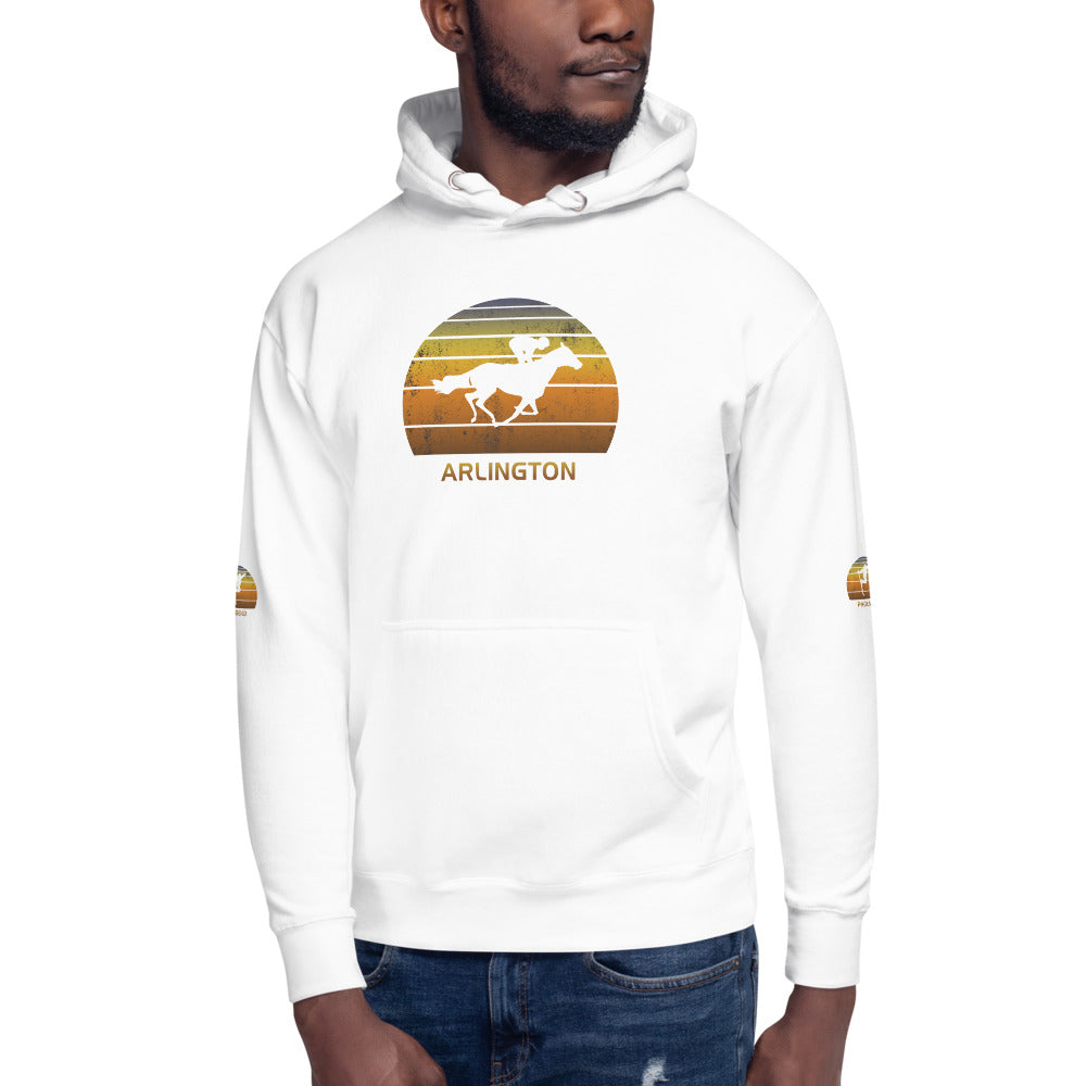 Retro Arlington Horse Racing Track Derby Fan Unisex Hoodie Top Sweatshirt