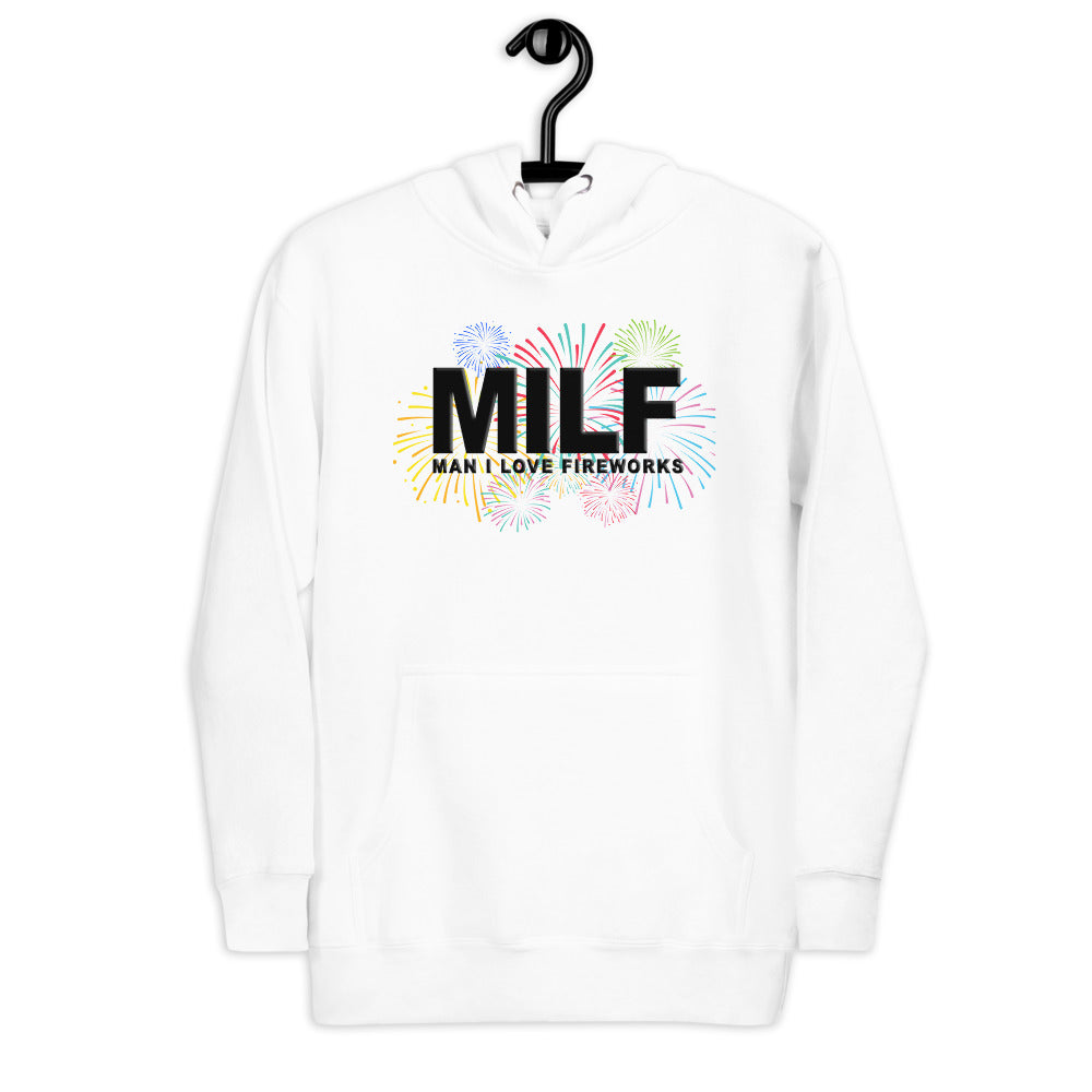Funny MILF 4th Of July Fireworks Fan Joke Quote Unisex Hoodie Top Sweatshirt