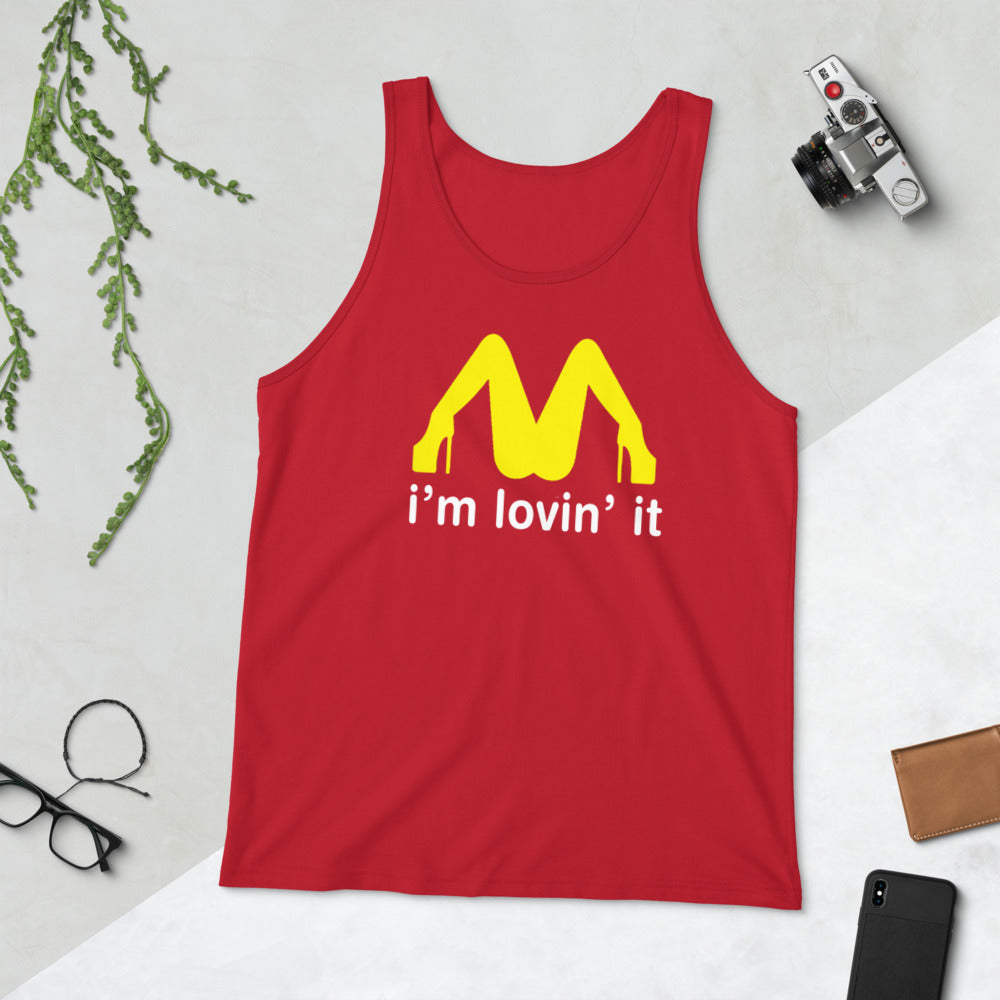 I'm Lovin' It Funny Restaurant Parody Quote Unisex Tank Top
