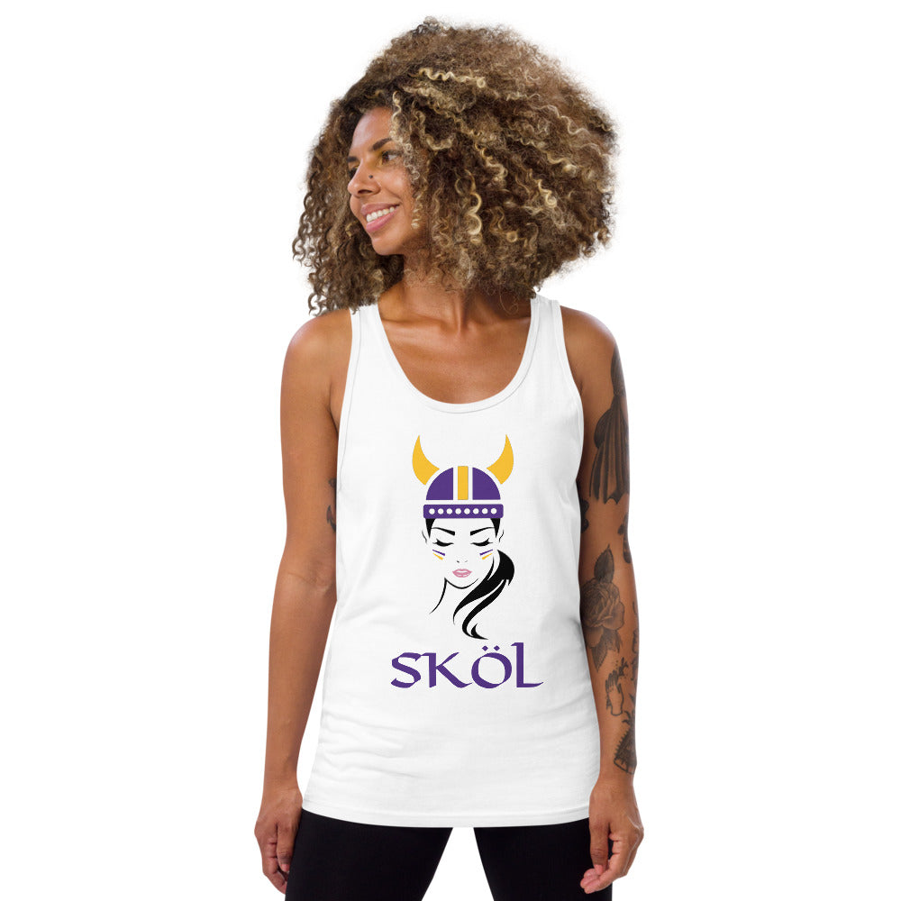 Skol Viking Chant Slogan Female Girl Minnesota Fan Football Unisex Tank Top