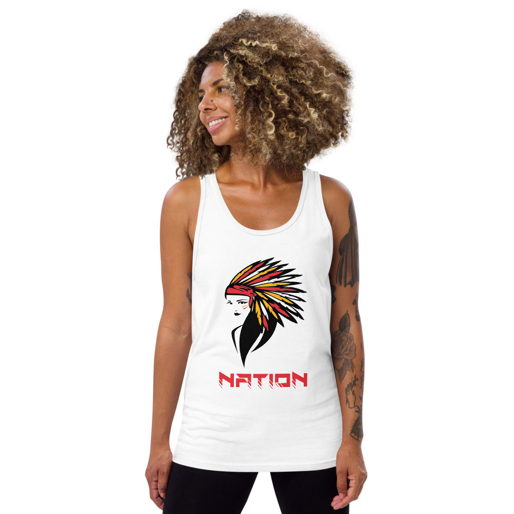Indian Chief Nation Female Football Fan Unisex Tank Top