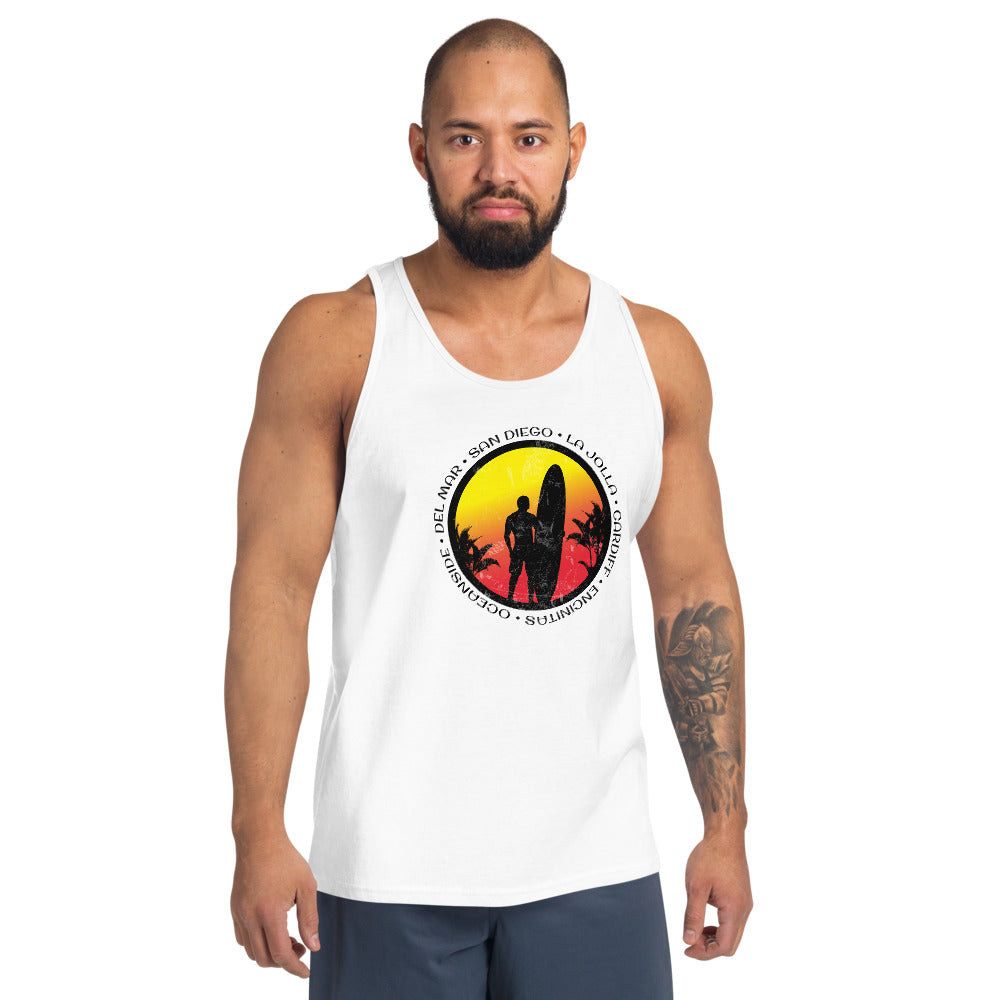 Cool San Diego County California Surf Fan Surfing Lover Beach Unisex Tank Top