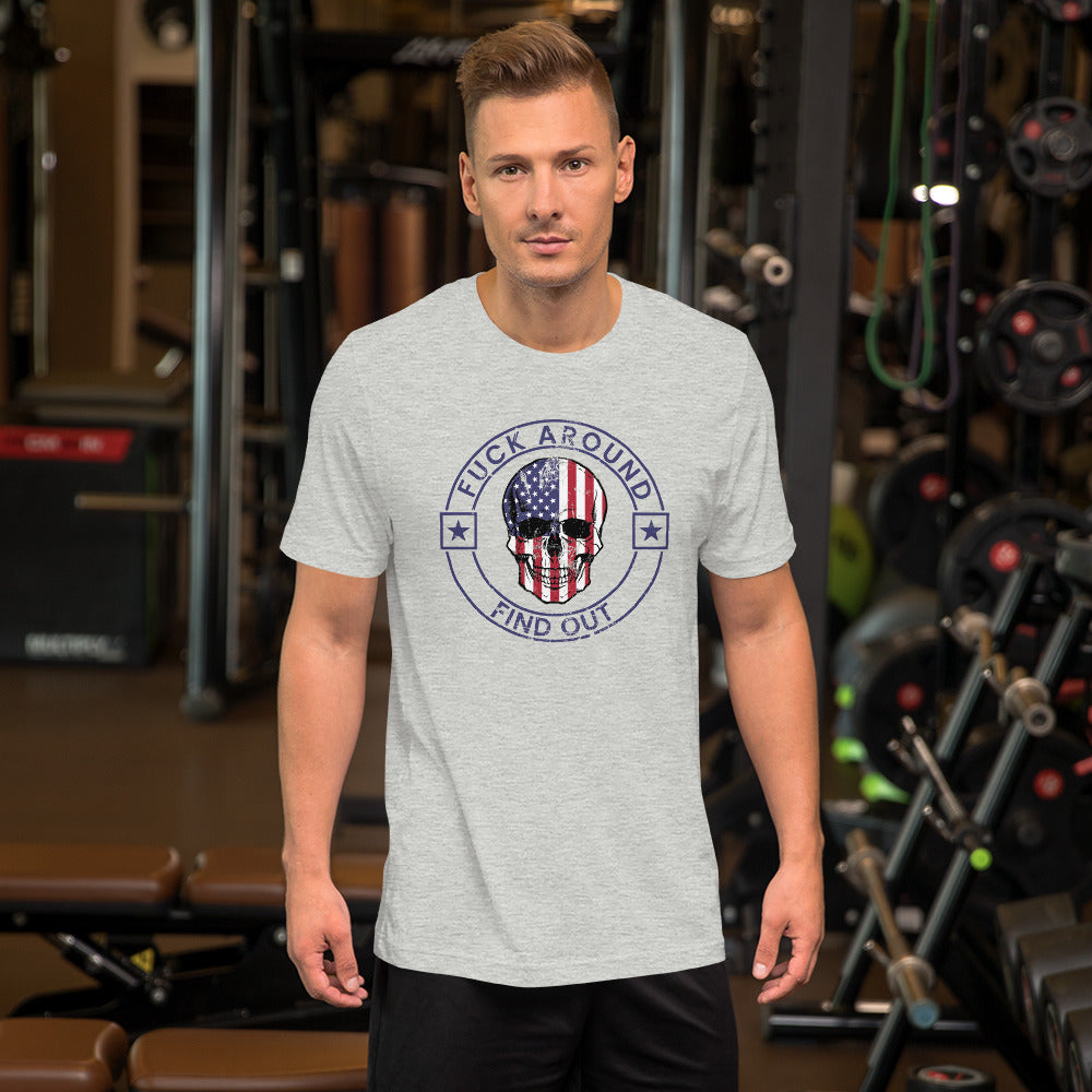 Funny Fuck Around & Find Out FAFO Vulgar Quote 4th Of July USA Flag Unisex T-Shirt