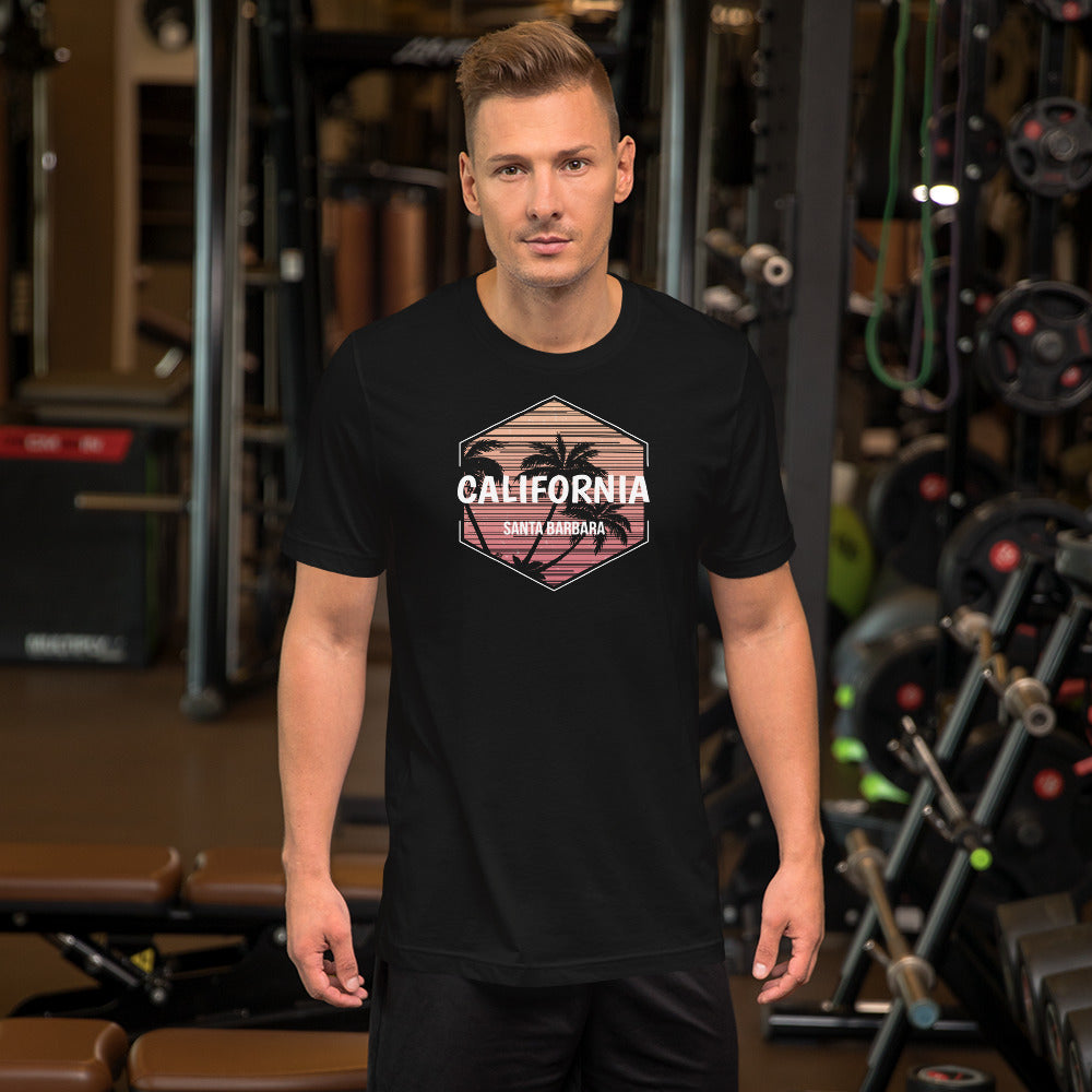 Santa Barbara California Sunset Vacation Souvenir Retro Sunrise Unisex T-Shirt