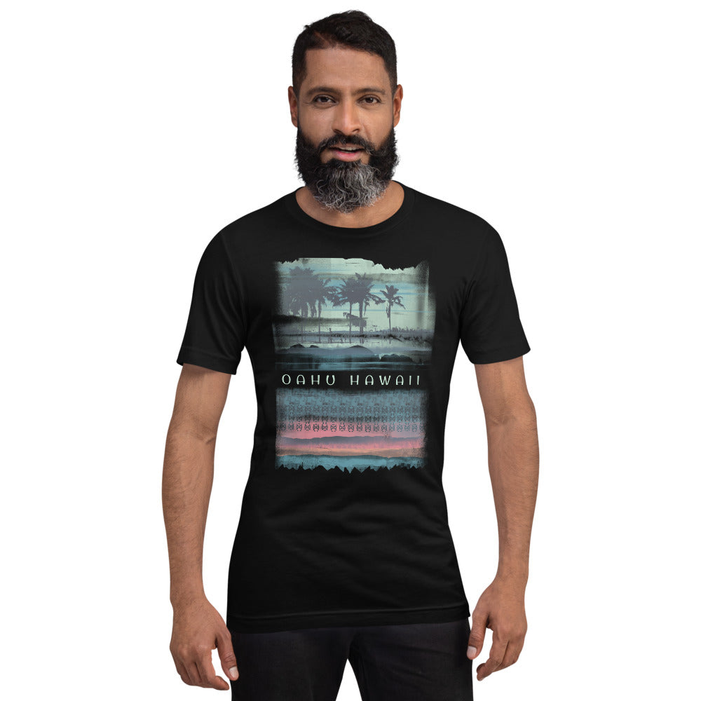 Oahu Hawaii Vacation Souvenir Unisex T-Shirt Tropical Palm Tree