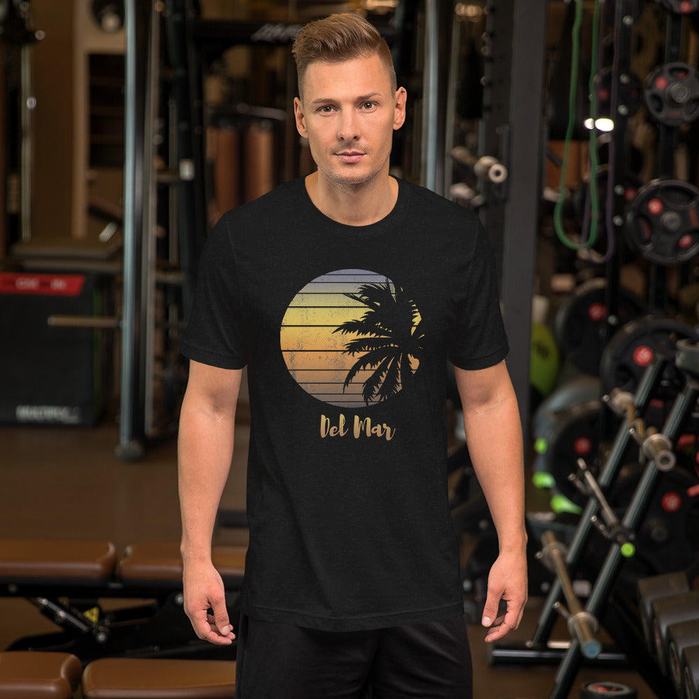 Retro Del Mar California Beach Vacation Souvenir Palm Tree Unisex T-Shirt
