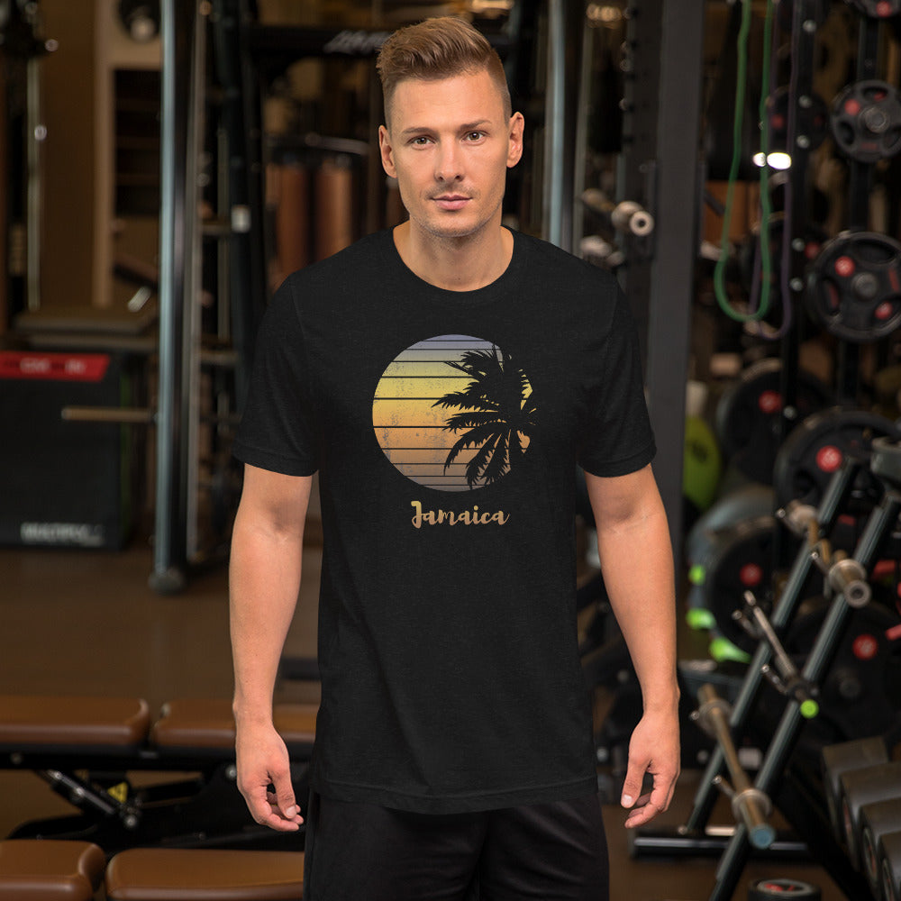 Retro Jamaica Beach Palm Tree Vacation Souvenir Unisex T-Shirt