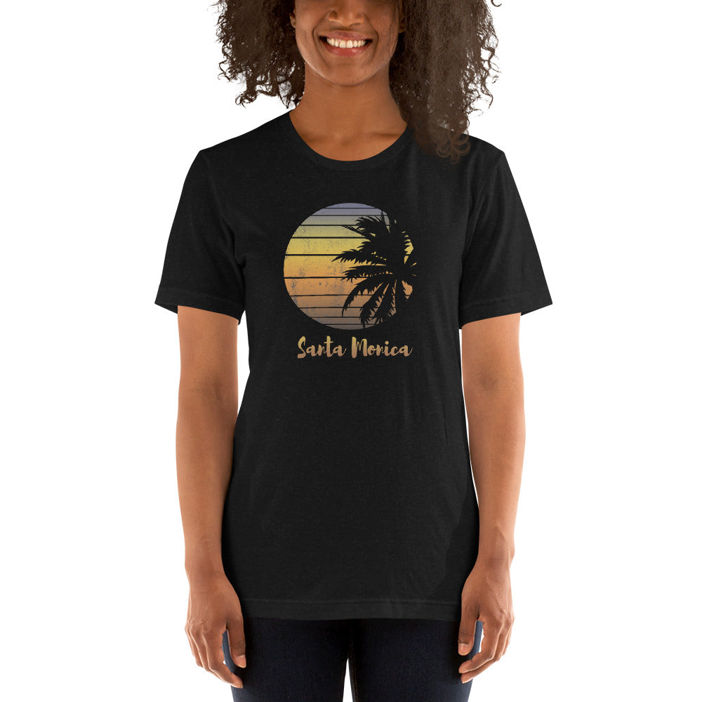 Retro Santa Monica California Beach Vacation Souvenir Palm Tree Unisex T-Shirt