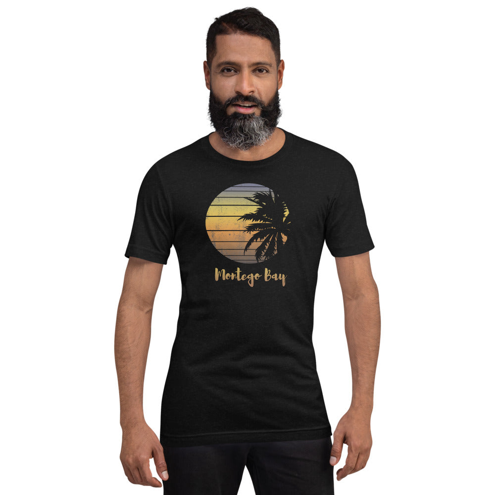 Retro Montego Bay Jamaica Beach Palm Tree Vacation Souvenir Unisex T-Shirt