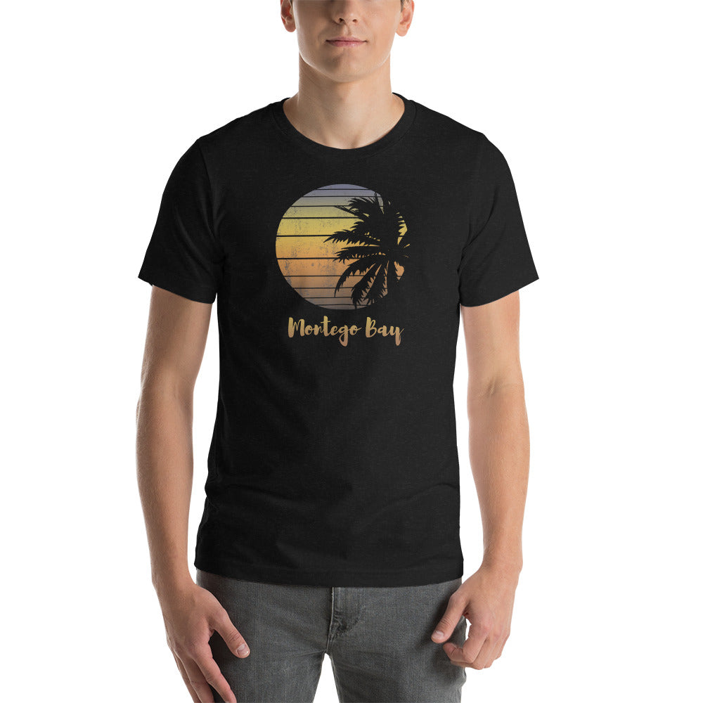 Retro Montego Bay Jamaica Beach Palm Tree Vacation Souvenir Unisex T-Shirt