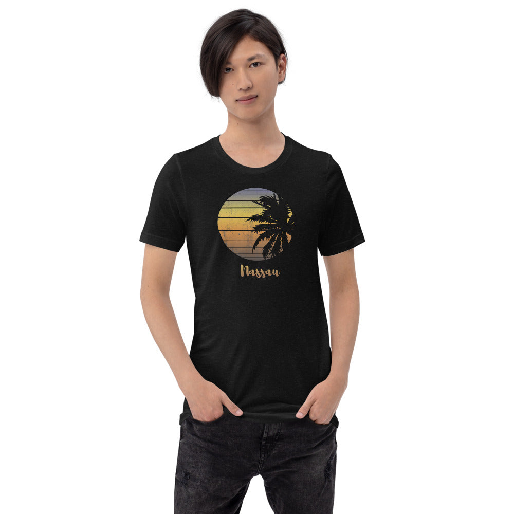Retro Nassau Bahamas Beach Palm Tree Vacation Souvenir Unisex T-Shirt