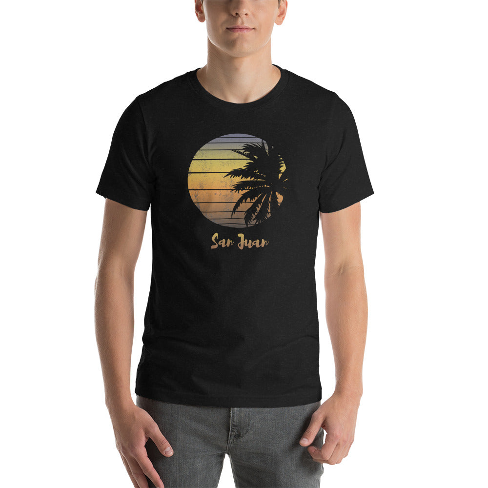 Retro San Juan Puerto Rico Beach Palm Tree Vacation Souvenir Unisex T-Shirt
