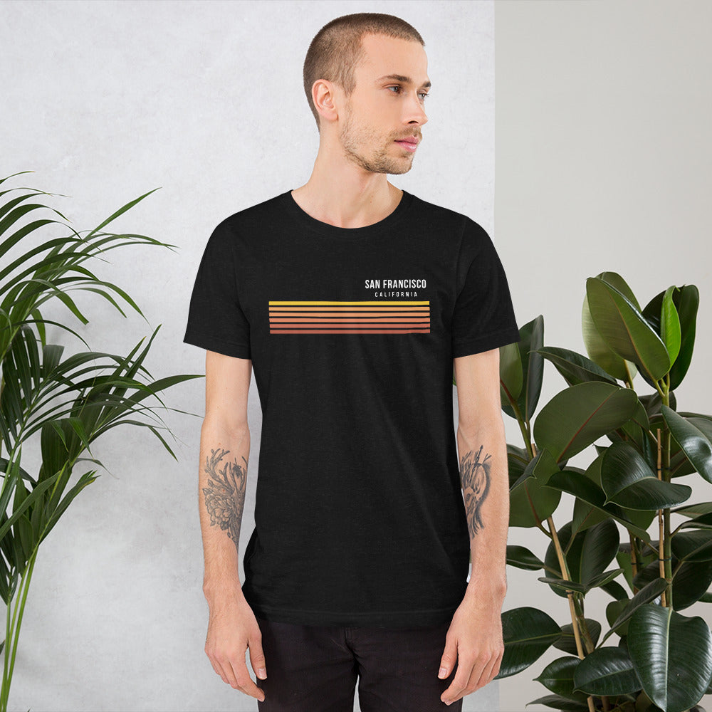 Retro San Francisco California Vacation Stripes Unisex T-Shirt