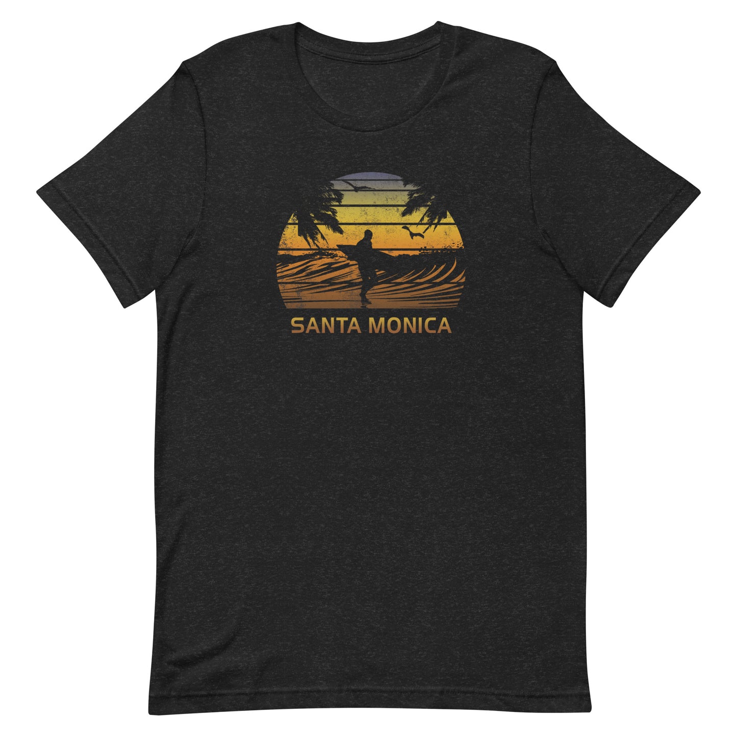 Retro Santa Monica California Surfing Fan Surfer Beach Sunset Souvenir Unisex T-Shirt