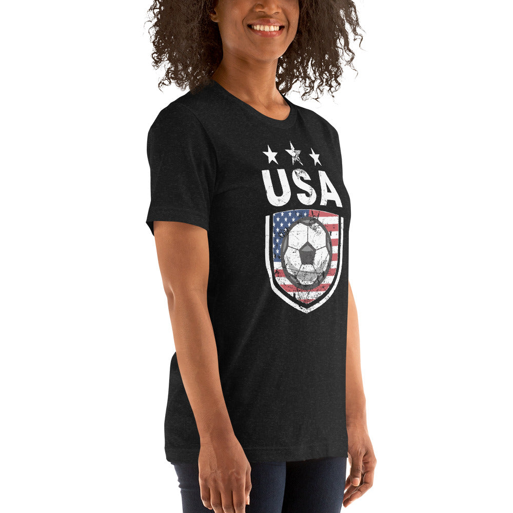 Retro USA Soccer Team Football Fan Country American Flag Unisex T-Shirt