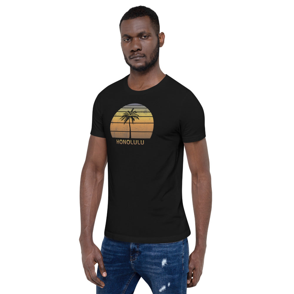 Vintage Honolulu Oahu Hawaii Sunset Unisex T-Shirt