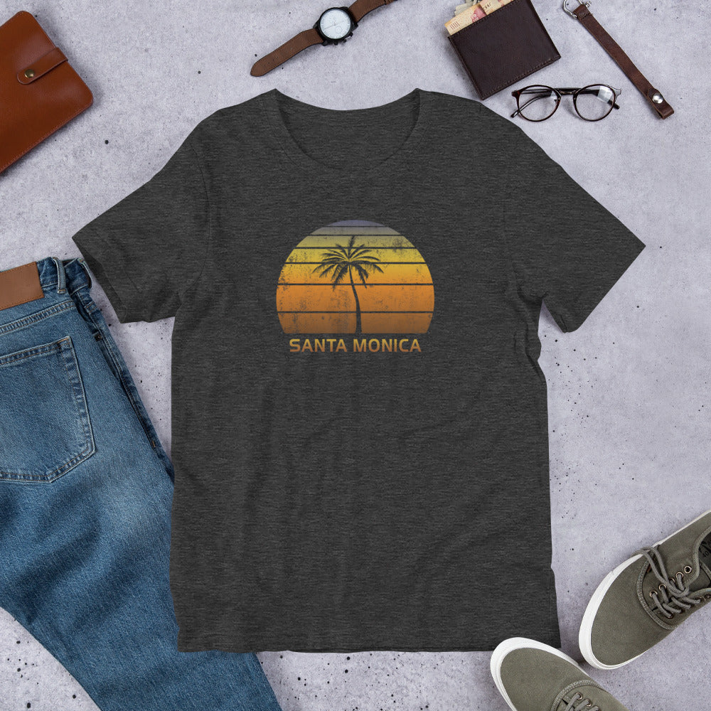 Vintage Santa Monica California Beach Sunset Unisex T-Shirt