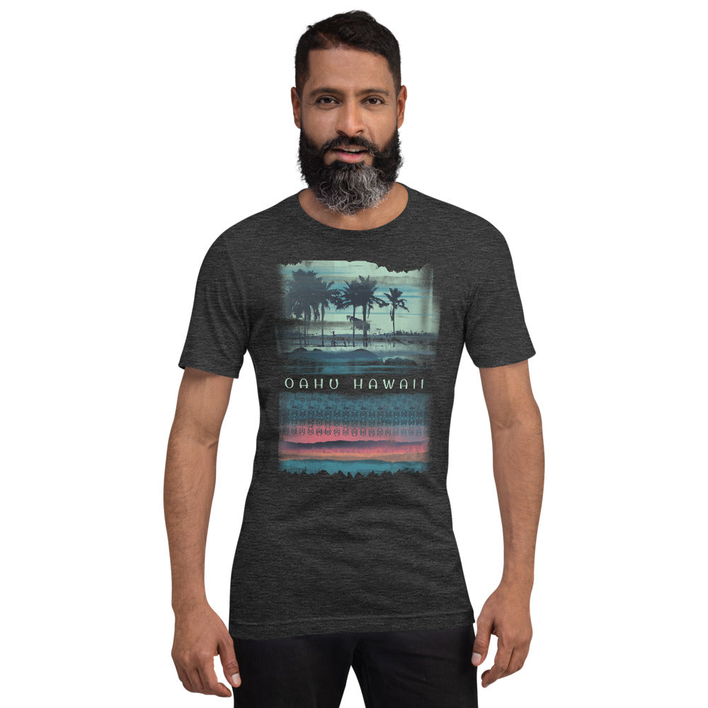 Oahu Hawaii Vacation Souvenir Unisex T-Shirt Tropical Palm Tree