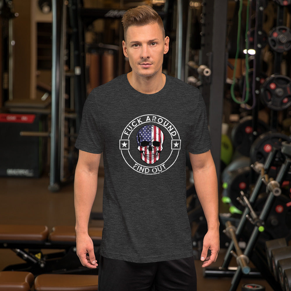 Funny Fuck Around & Find Out FAFO Vulgar Quote 4th Of July USA Flag Unisex T-Shirt