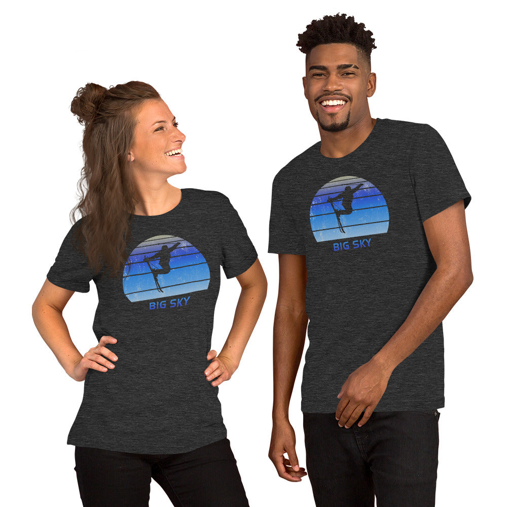 Retro Big Sky Montana Skiing Fan Unisex T-Shirt