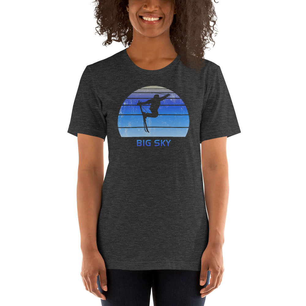 Retro Big Sky Montana Skiing Fan Unisex T-Shirt