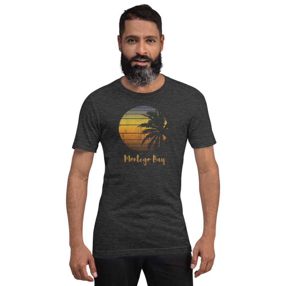 Retro Montego Bay Jamaica Beach Palm Tree Vacation Souvenir Unisex T-Shirt