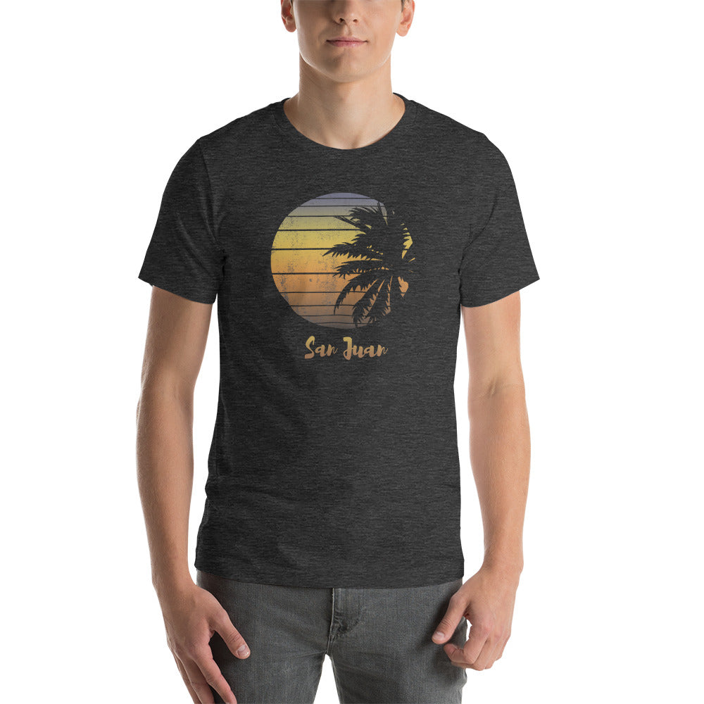 Retro San Juan Puerto Rico Beach Palm Tree Vacation Souvenir Unisex T-Shirt