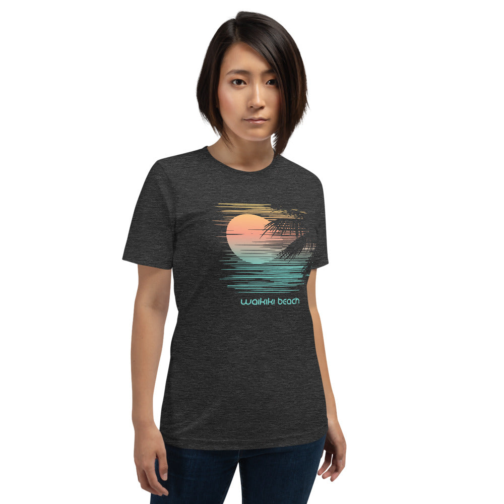 Waikiki Beach Oahu Hawaii Vacation Souvenir Artistic Unisex T-Shirt