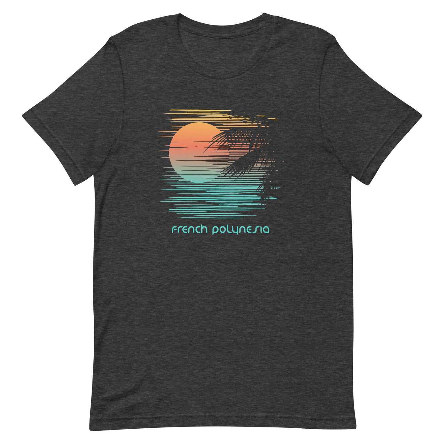 Artistic French Polynesia Palm Tree Vacation Souvenir Unisex T-Shirt