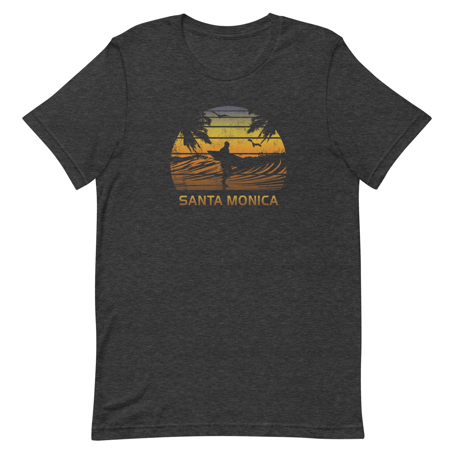 Retro Santa Monica California Surfing Fan Surfer Beach Sunset Souvenir Unisex T-Shirt