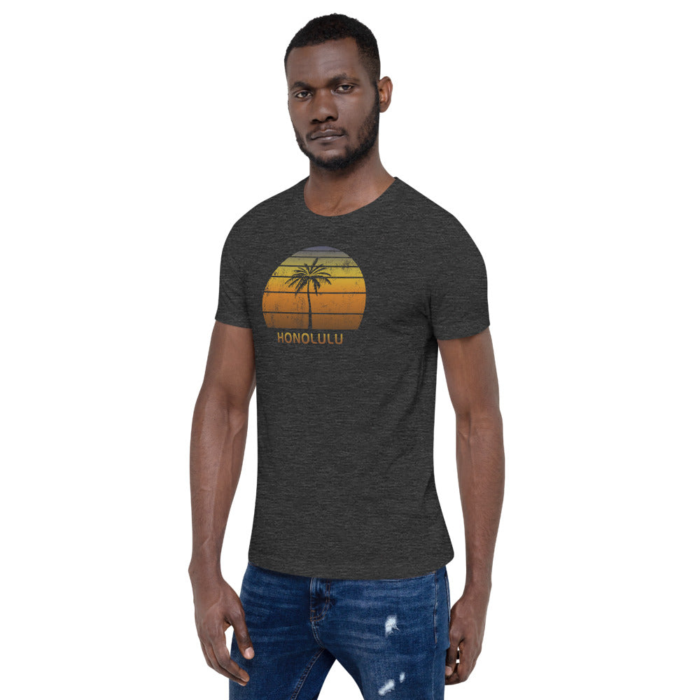 Vintage Honolulu Oahu Hawaii Sunset Unisex T-Shirt