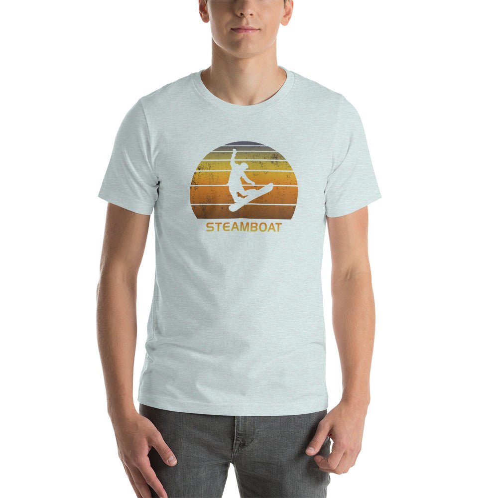Retro Steamboat Colorado Snowboarding Fan Unisex T-Shirt